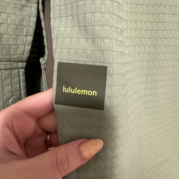 Lululemon Grid Fleece Hiking Overshirt Womens Size 4 Shacket Oversized Green - Picture 6 of 8